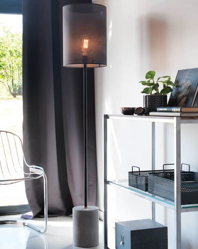 Floor-standing lamp - TURENNE - BROSSIER SADERNE - metal / fabric / concrete