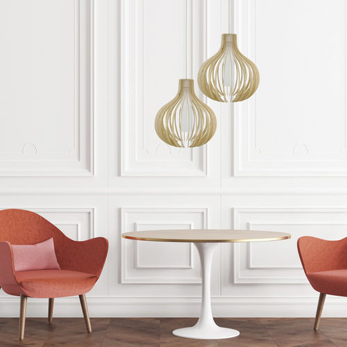 Pendant lamp - BOOGY - BROSSIER SADERNE - birch / polycarbonate / contemporary