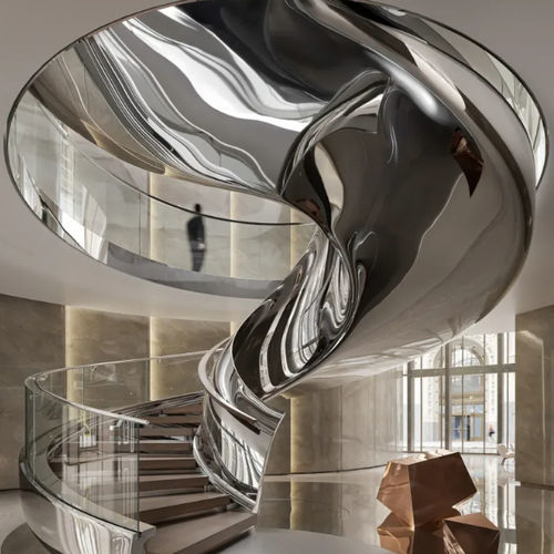 Helical staircase - STERLING - Marretti - oak step / metal frame / wooden