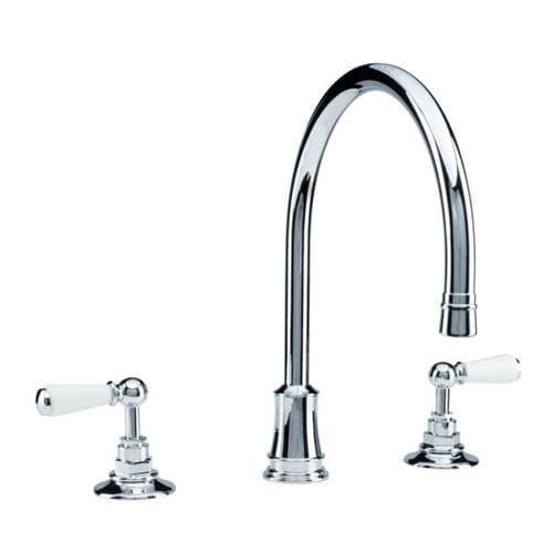 Deck mounted double-handle mixer tap - NGT2016 - Kenny&Mason - chromed metal / brass / nickel