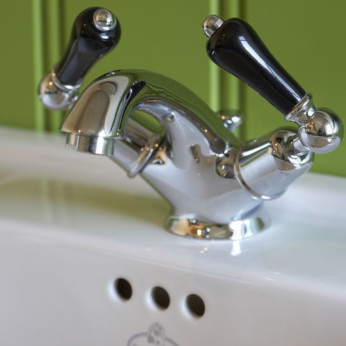 Double-handle washbasin mixer tap - NGT1001T - Kenny&Mason - countertop / chromed metal / brass