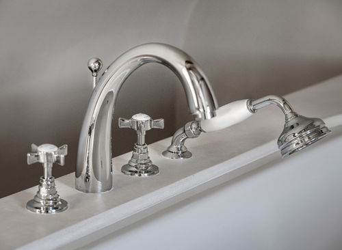 Double-handle bathtub mixer tap - NGT702 - Kenny&Mason - deck mounted / chromed metal / bathroom