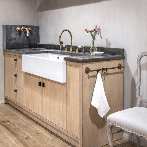 Single-bowl kitchen sink - BALLINA - Kenny&Mason - without drainboard / porcelain / apron-front