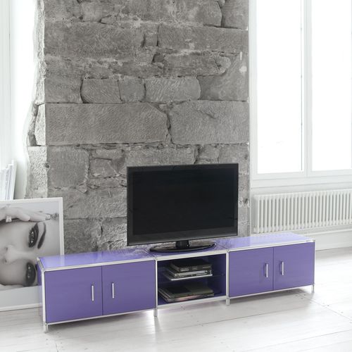 Contemporary TV cabinet - ARTMODUL AG - lowboard / lacquered wood / violet