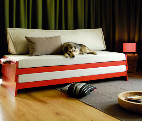 Sofa bed - STAPLE 01 - Richard Lampert - contemporary / fabric / with trundle bed