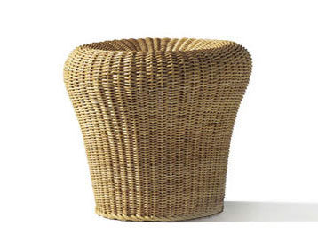 Contemporary pouf - E 14 - Richard Lampert - rattan