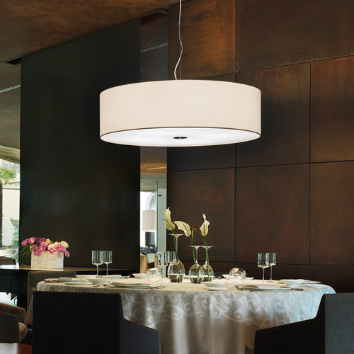 Pendant lamp - CILINDRO - modo luce - opalescent glass / cotton / PVC