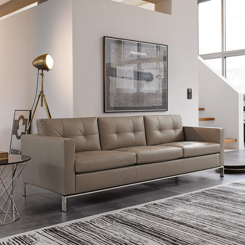 Contemporary sofa - FOSTER 502 - Walter Knoll - leather / beige / by Norman Foster