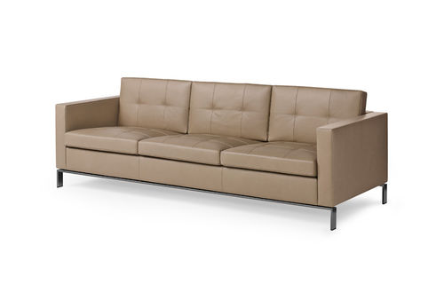 Contemporary sofa - FOSTER 502 - Walter Knoll - leather / beige