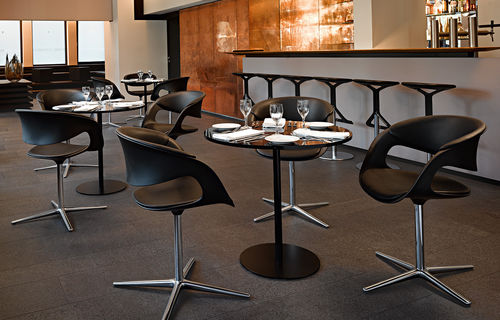 Contemporary table - LOX - Walter Knoll - solid wood / solid wood base / round