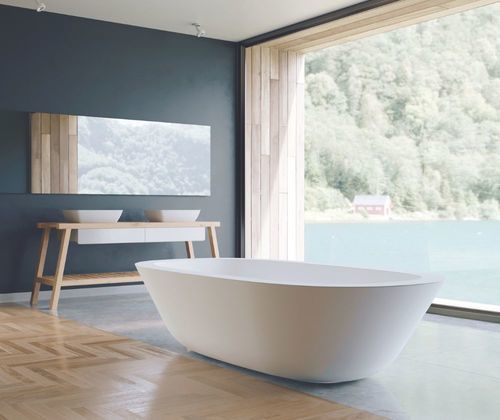 Oval bathtub - ACANTHUS - Dado Creations Pty (LTD) - freestanding / Solid Surface / unique design