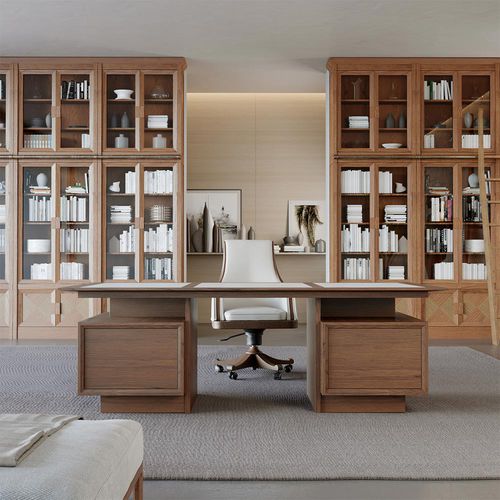 Free-standing desk - President - MORELATO - contemporary / leather / cherrywood