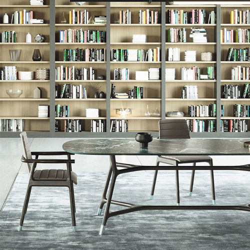 Chair with armrests - Joyce - MORELATO - contemporary / indoor / leather