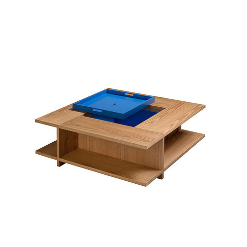 Contemporary coffee table - Book - MORELATO - cherrywood / cherrywood base / square