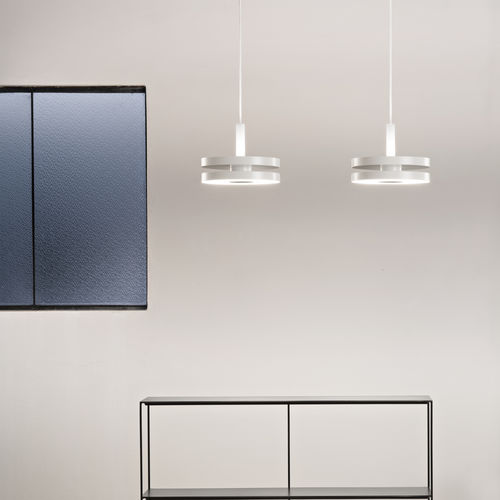 Pendant lamp - LED MACHINE - PRANDINA - metal / methacrylate / opal