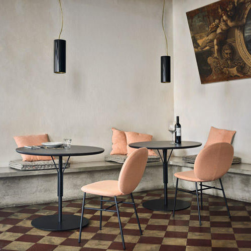 Contemporary bistro table - KELLY T - Tacchini - wooden / round / home