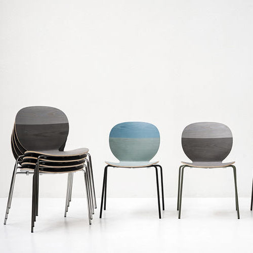 Contemporary chair - KELLY V - Tacchini - indoor / wooden / stackable