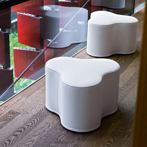 Contemporary pouf - TRIFOGLIO - Tacchini - fabric / white
