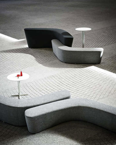 Modular upholstered bench - POLAR PERCH - Tacchini - contemporary / fabric / with backrest