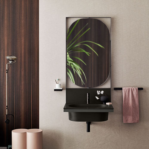Wall-hung washbasin cabinet - ELLE OVALE - LAVAGNA  CEMENTO - Ceramica Cielo - ceramic / contemporary / without door