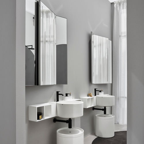 Wall-mounted mirror - ARCADIA - PAN - GLOSS STEEL - Ceramica Cielo - commercial / contemporary / rectangular