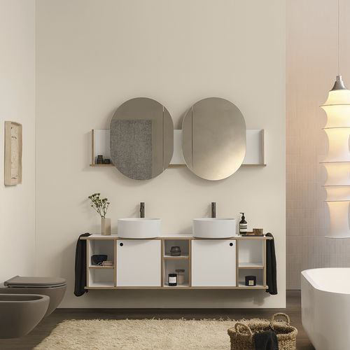 Double washbasin cabinet - THEO 175 - TALCO/COTONE - Ceramica Cielo - free-standing / metal / Fenix NTM®