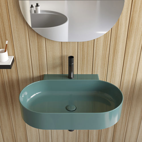 Wall-mounted washbasin - MARE - MRLS70 - SMERALDO - Ceramica Cielo - ceramic / oval / 1-hole
