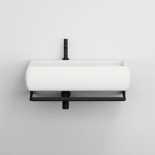 Wall-hung washbasin - TESEO 75 - Ceramica Cielo - ceramic / with towel rack / high-gloss