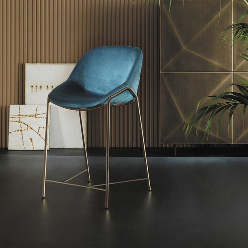 Contemporary bar chair - NOVA - Riflessi - indoor / fabric / metal base