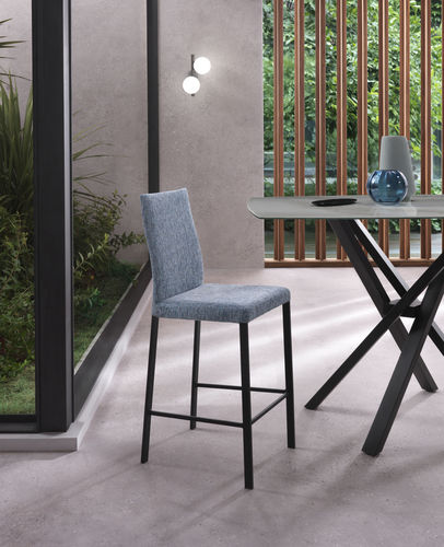 Contemporary bar chair - DENISE - Riflessi - indoor / fabric / chrome steel base