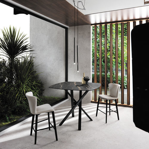 Contemporary bar chair - GIO'  - Riflessi - indoor / fabric / plastic