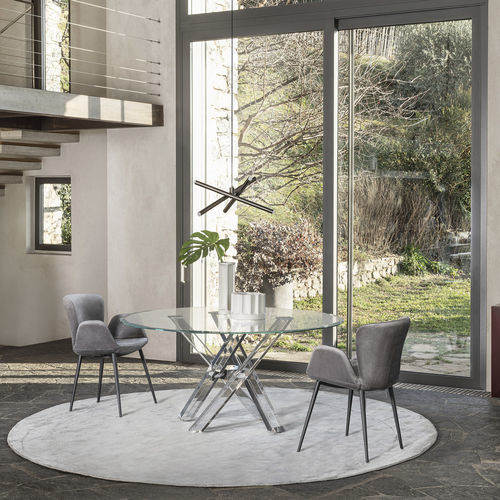 Contemporary table - SHANGAI LIMITED EDITION PIANO DIAMANTE - Riflessi - crystal / methacrylate / round