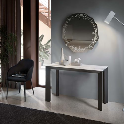 Contemporary sideboard table - MANHATTAN - Riflessi - crystal / ceramic / aluminum base