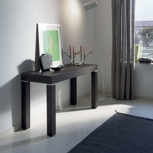 Contemporary sideboard table - PQR  - Riflessi - wooden / aluminum / wooden base