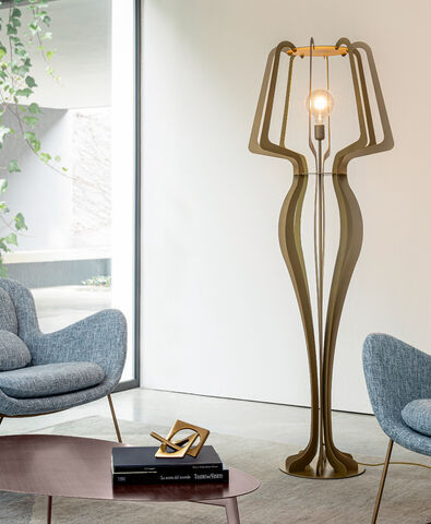 Floor-standing lamp - ALLEGRA PT  - Riflessi - metal / contemporary / rechargeable