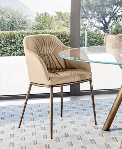 Contemporary chair - CHIC  - Riflessi - indoor / fabric / leather