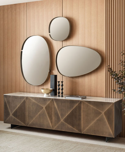 Contemporary sideboard - CUBRIC  - Riflessi - wooden / steel / painted metal