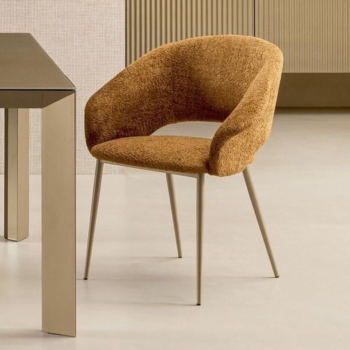 Contemporary armchair - BEA - Riflessi - synthetic leather / fabric / polyurethane foam