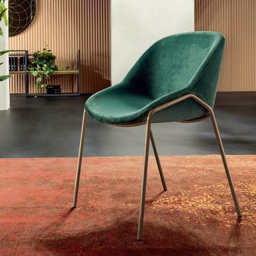 Contemporary dining chair - NOVA - Riflessi - indoor / fabric / painted metal