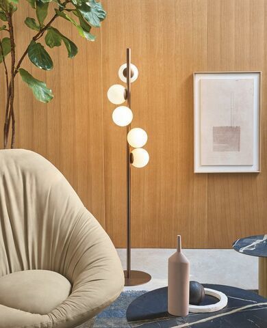 Floor-standing lamp - TWIST PT - Riflessi - painted metal / glass / contemporary
