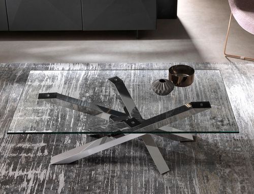 Contemporary coffee table - SHANGAI - Riflessi - crystal / ceramic / aluminum base