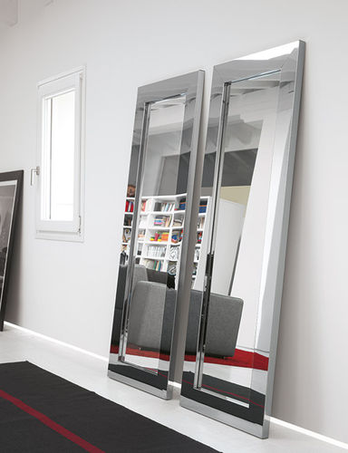 Wall-mounted mirror - TITANIO - Riflessi - contemporary / rectangular / stainless steel