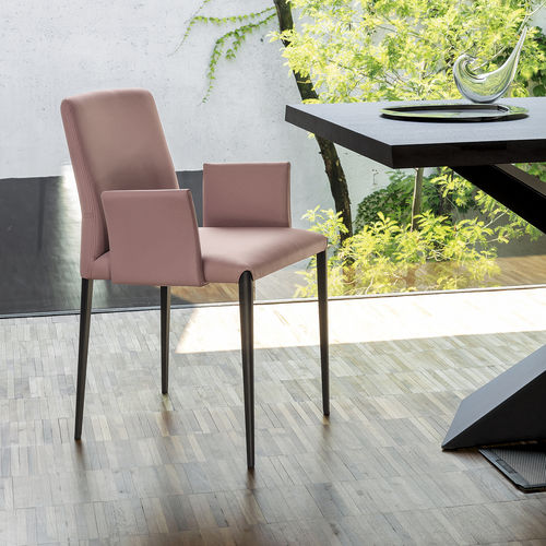 Contemporary chair - AURORA  - Riflessi - indoor / fabric / steel base