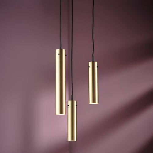 Pendant lamp - FM2014 - Frandsen Lighting - brass / brushed stainless steel / contemporary