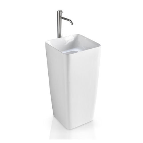 Free-standing washbasin - L506 - A. e T. ITALIA - ceramic / square / without hole