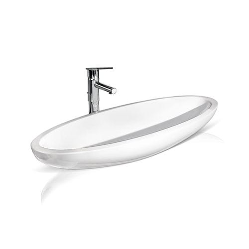 Countertop washbasin - L225 - A. e T. ITALIA - ceramic / oval / without hole