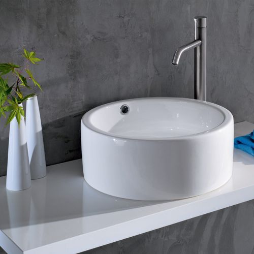 Countertop washbasin - L260 - A. e T. ITALIA - ceramic / round / without hole