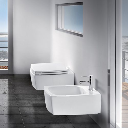 Wall-hung toilet - S521 - A. e T. ITALIA - ceramic / home / square