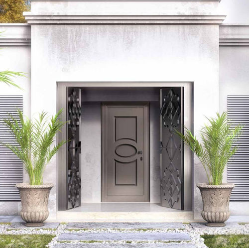 Entry door - LIGNE CLASSIQUE - METRA Building - glass / aluminum / swing