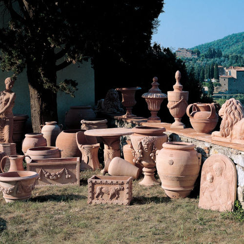 Traditional vase - ARTISTIC - Manetti Gusmano & figli - Sannini Impruneta - terracotta / handmade / red